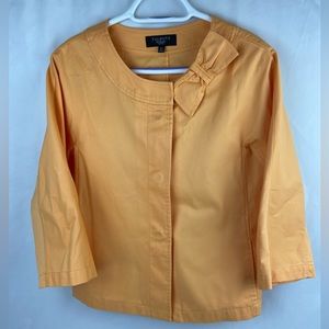 Talbots Petites Peach Snap Up Top Size 10P